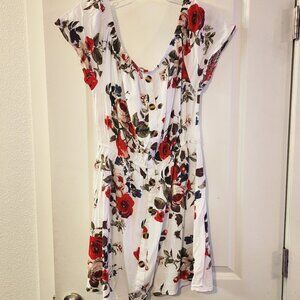 Justify 2x Rayon wide neck rose dress